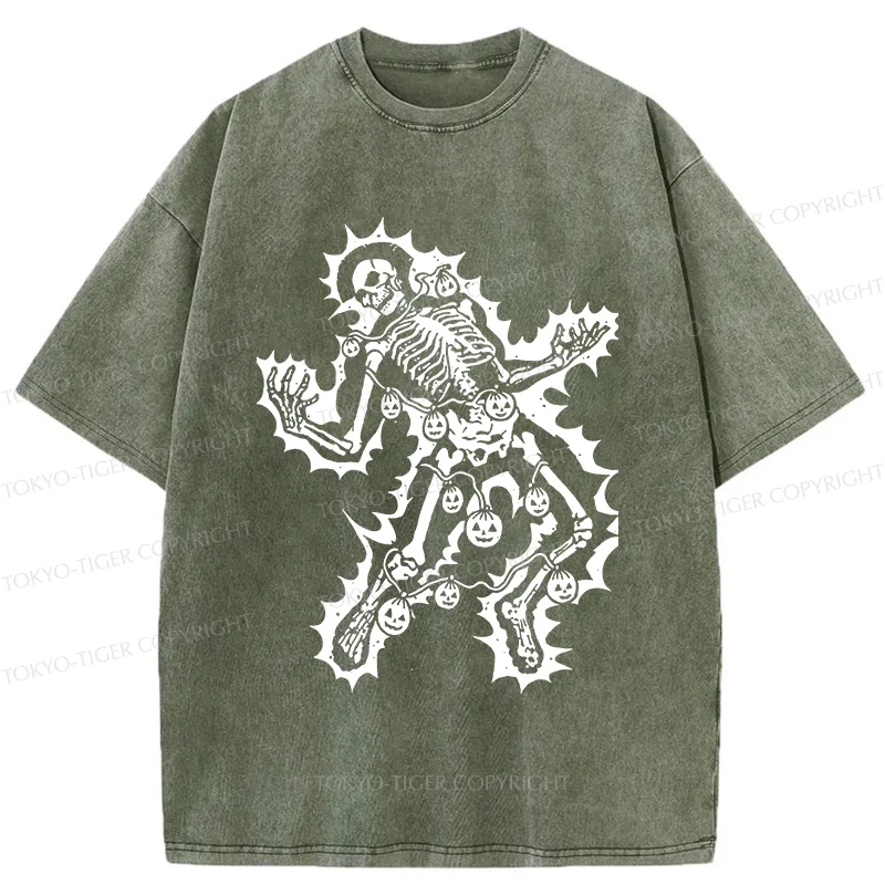 Tokyo-Tiger Electrocuted Skeleton Washed T-Shirt
