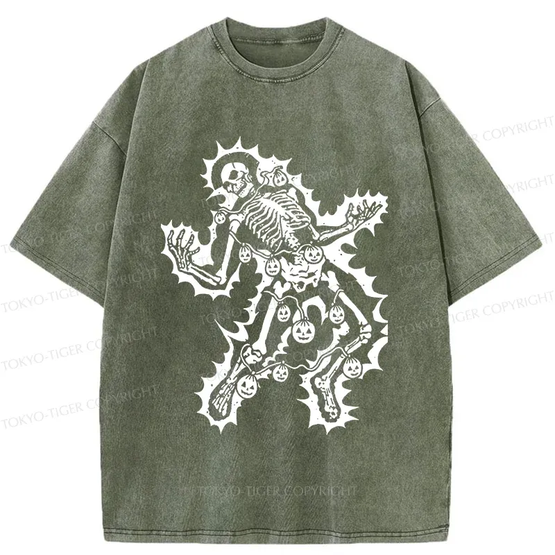 Tokyo-Tiger Electrocuted Skeleton Washed T-Shirt