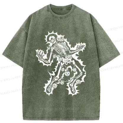 Tokyo-Tiger Electrocuted Skeleton Washed T-Shirt