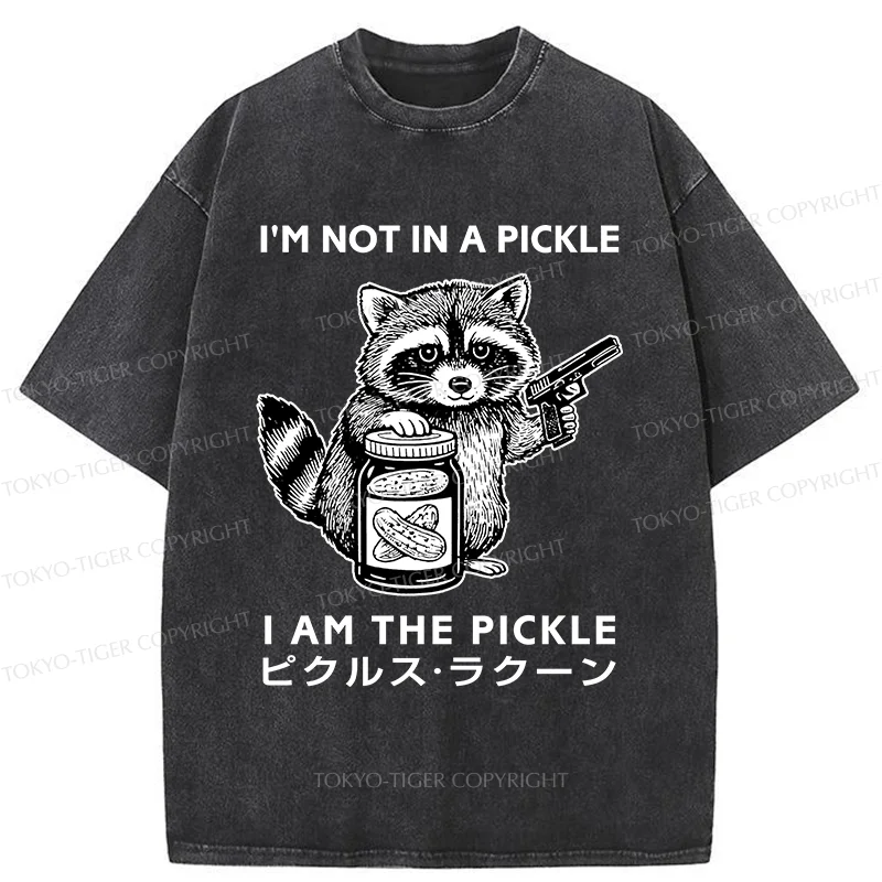 Tokyo-Tiger Funny Raccoon Washed T-Shirt