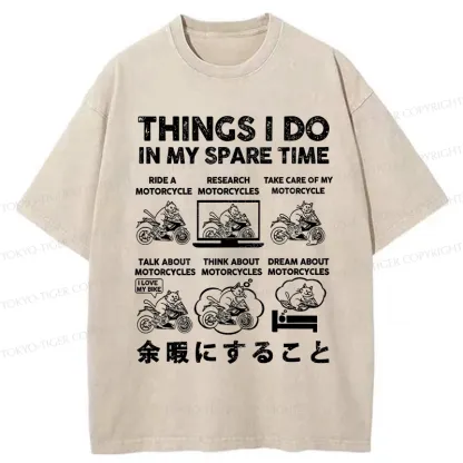 Tokyo-Tiger Things I Do In My Spare Time Washed T-Shirt
