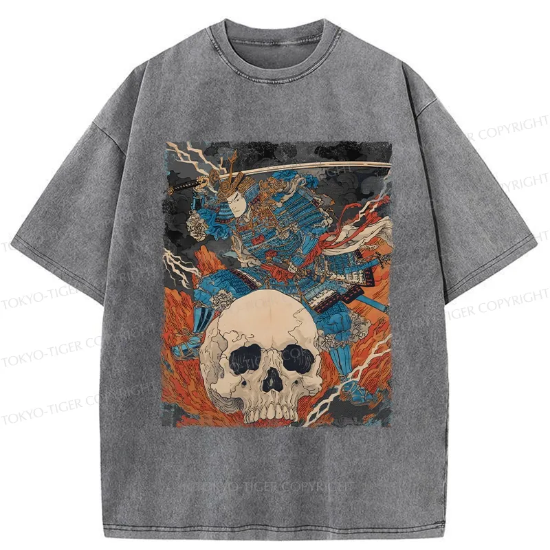 Tokyo-Tiger Samurai Who Fought To The End Washed T-Shirt