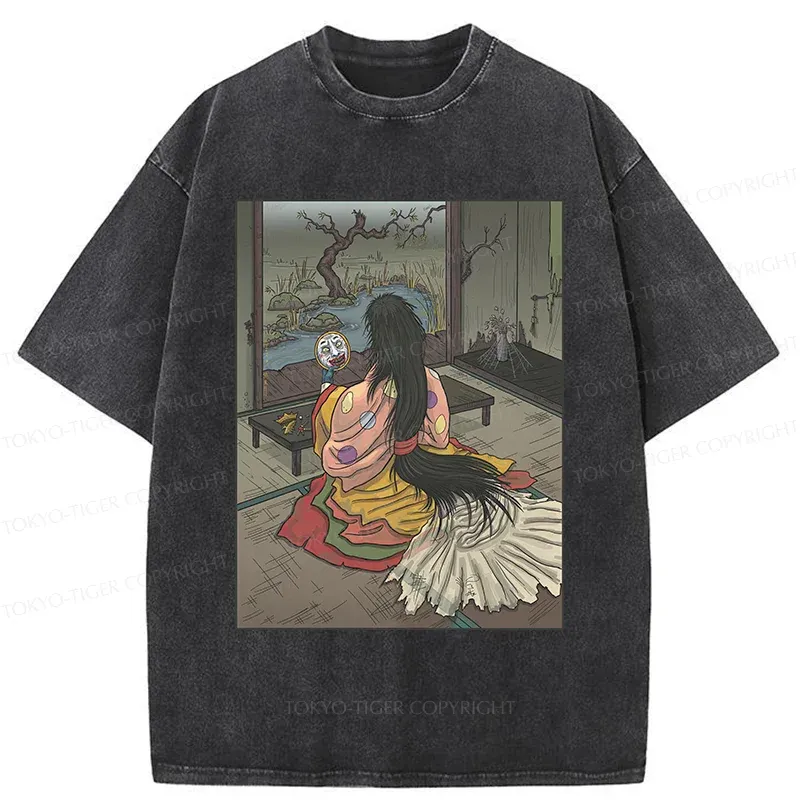Tokyo-Tiger Japanese Female Yokai Washed T-Shirt