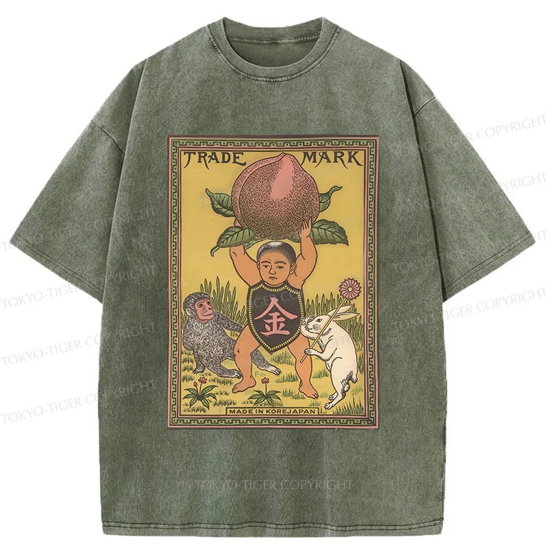 Tokyo-Tiger Japanese Kintaro Washed T-Shirt