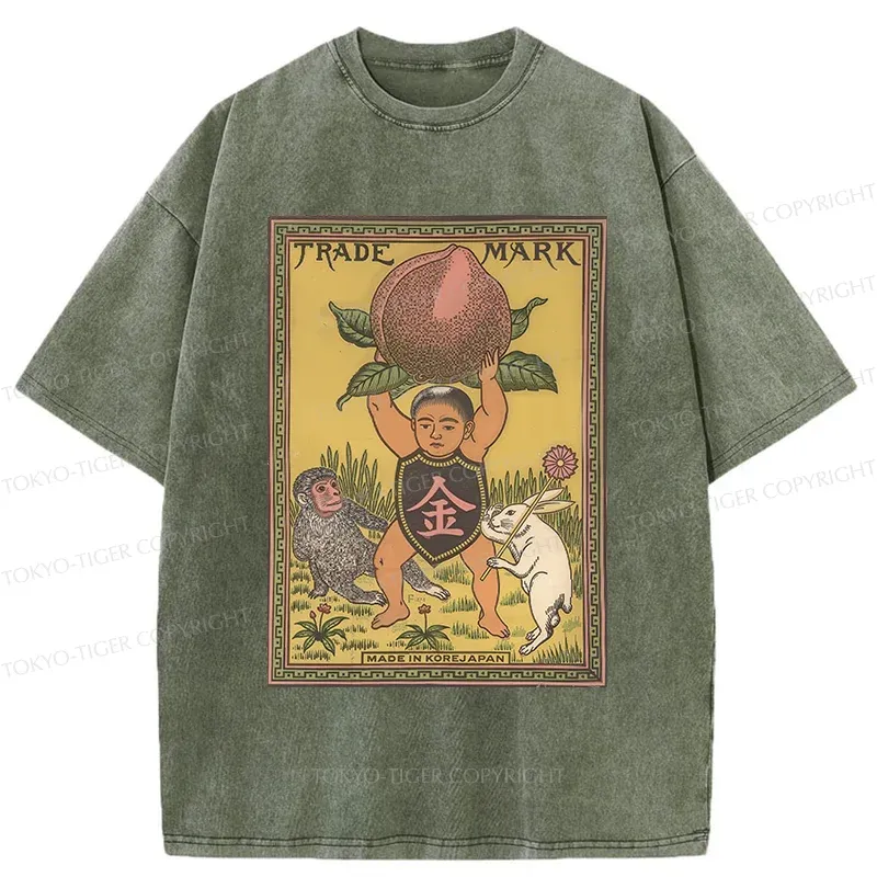 Tokyo-Tiger Japanese Kintaro Washed T-Shirt
