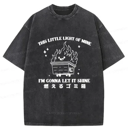 Tokyo-Tiger Burning Trash Can Washed T-Shirt