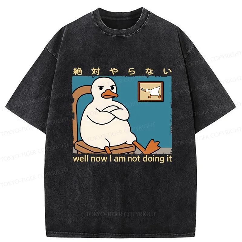 Tokyo-Tiger Well Now I Am Not Doing It Washed T-Shirt