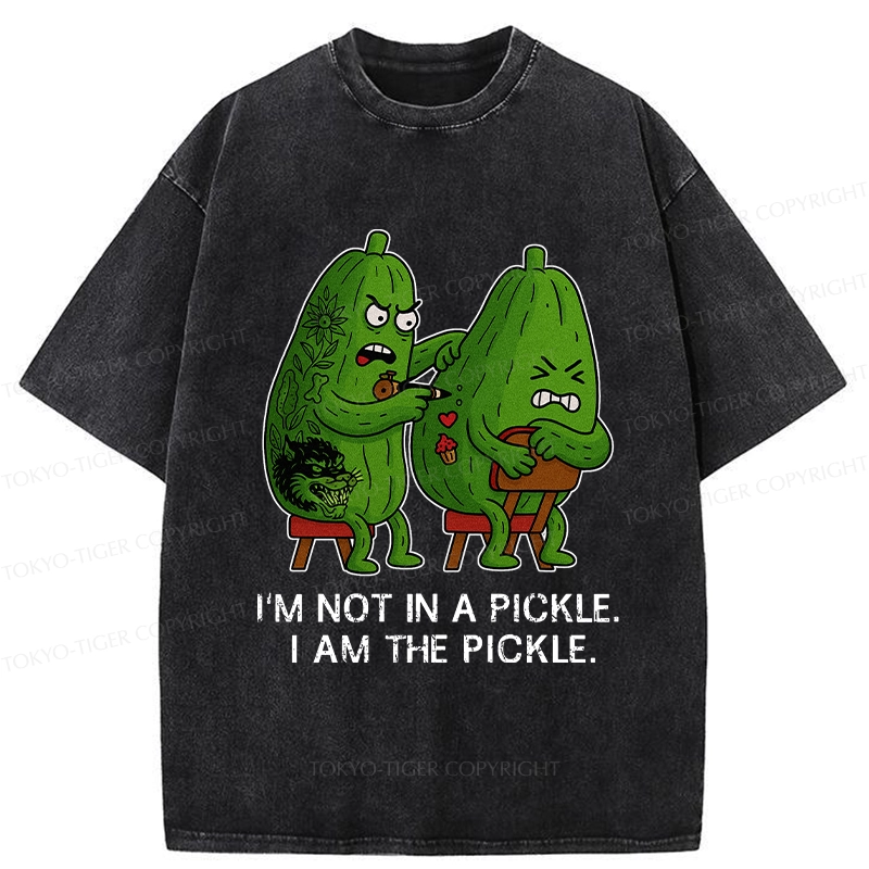 Tokyo-Tiger I Am The Pickle Funny Washed T-Shirt