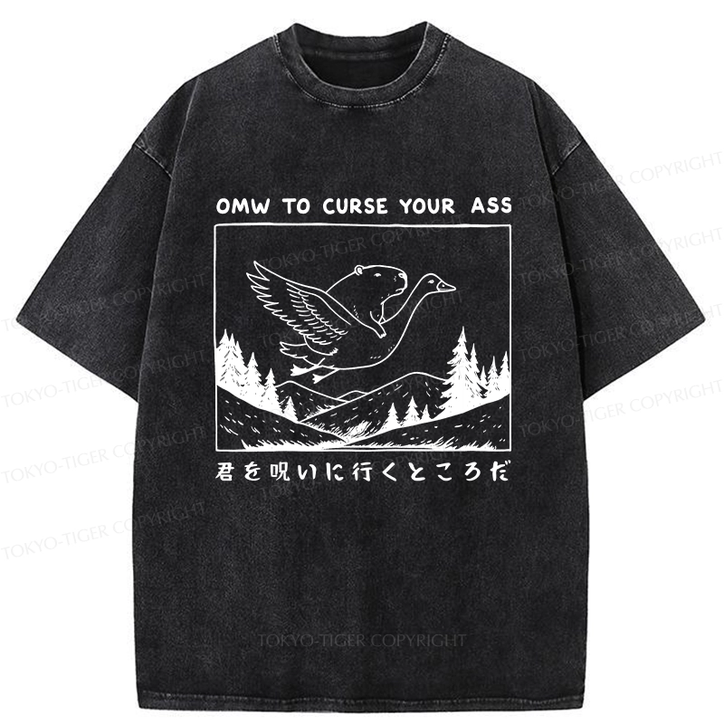 Tokyo-Tiger I'm On My Way To Curse You Washed T-Shirt