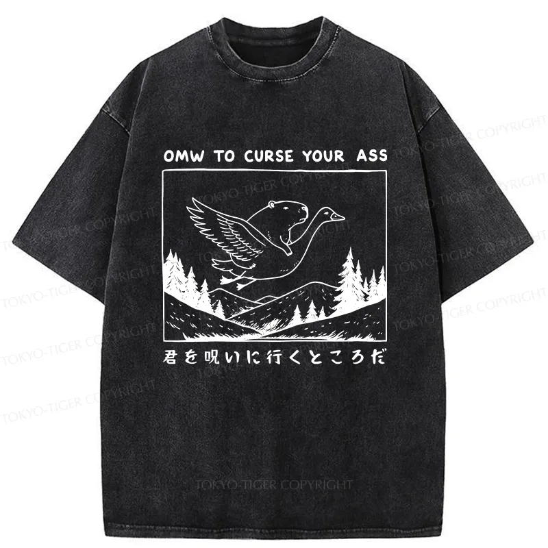 Tokyo-Tiger I'm On My Way To Curse You Washed T-Shirt