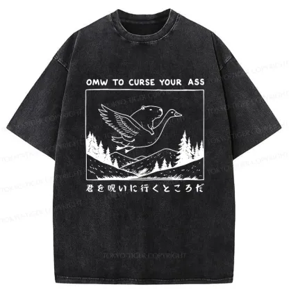 Tokyo-Tiger I'm On My Way To Curse You Washed T-Shirt