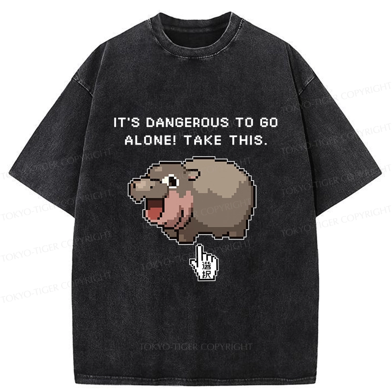 Tokyo-Tiger It's Dangerous To Go Alone Washed T-Shirt