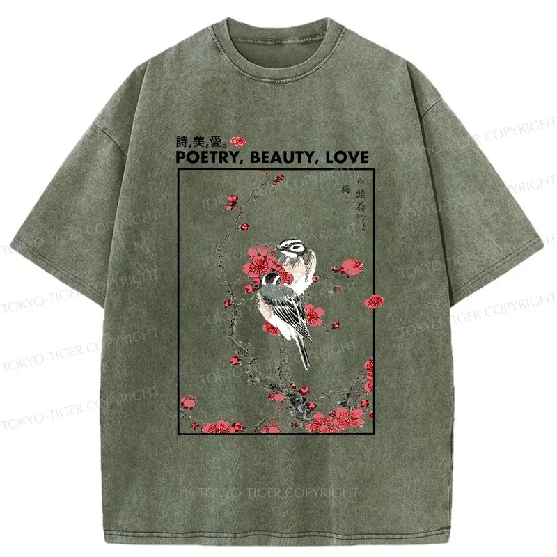 Tokyo-Tiger Japanese Ink Painting Washed T-Shirt