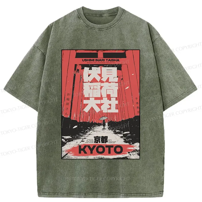 Tokyo-Tiger Kyoto Senbon Torii Washed T-Shirt