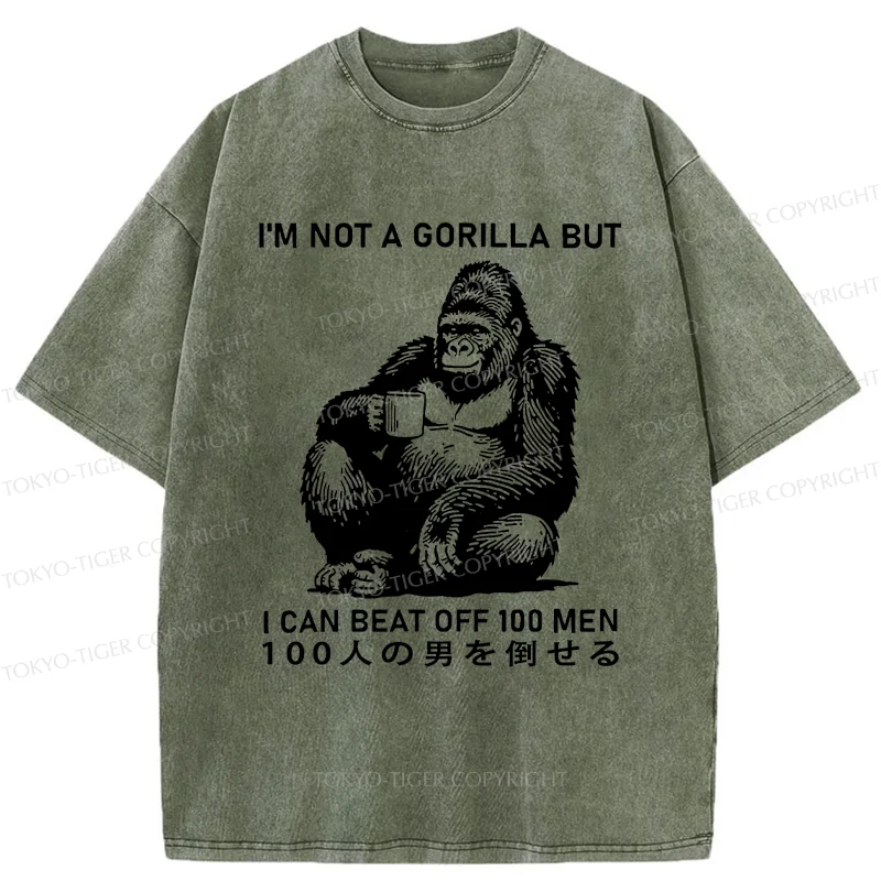 Tokyo-Tiger Gorilla That Defeated 100 People Washed T-Shirt