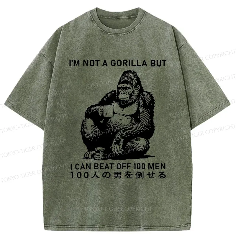 Tokyo-Tiger Gorilla That Defeated 100 People Washed T-Shirt