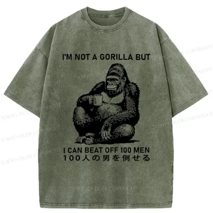 Tokyo-Tiger Gorilla That Defeated 100 People Washed T-Shirt