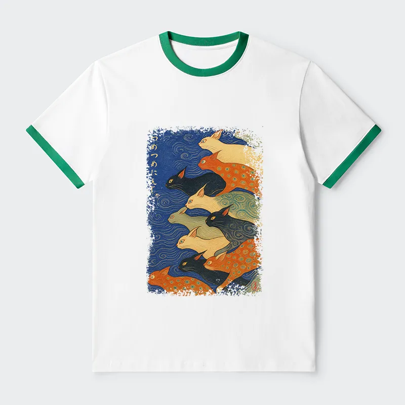 Tokyo-Tiger Claw-some Ninja Contrast Trim T-Shirt