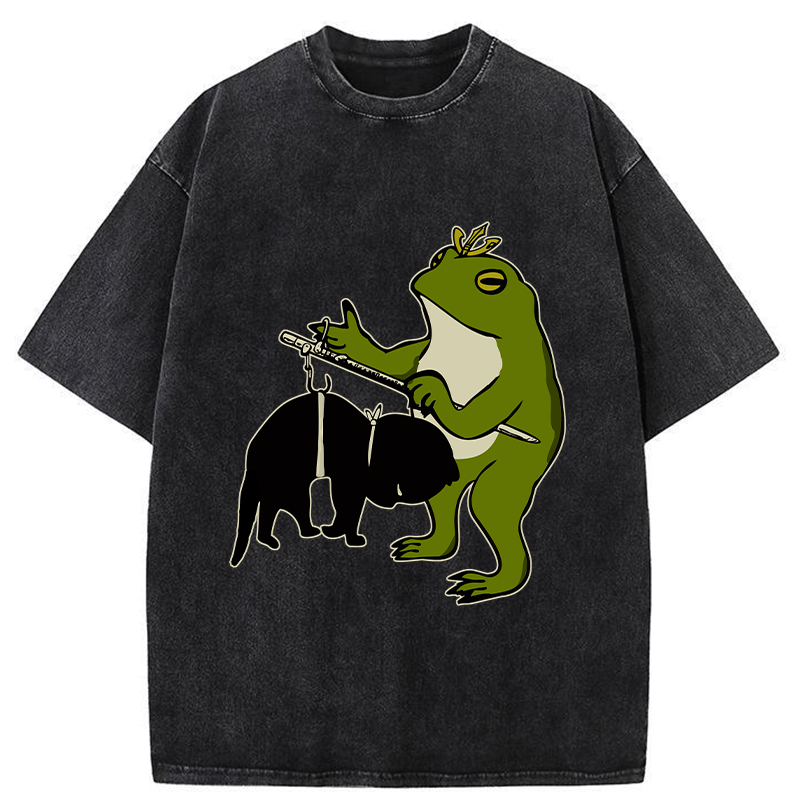 Tokyo-Tiger How Heavy Is This Cat Washed T-Shirt