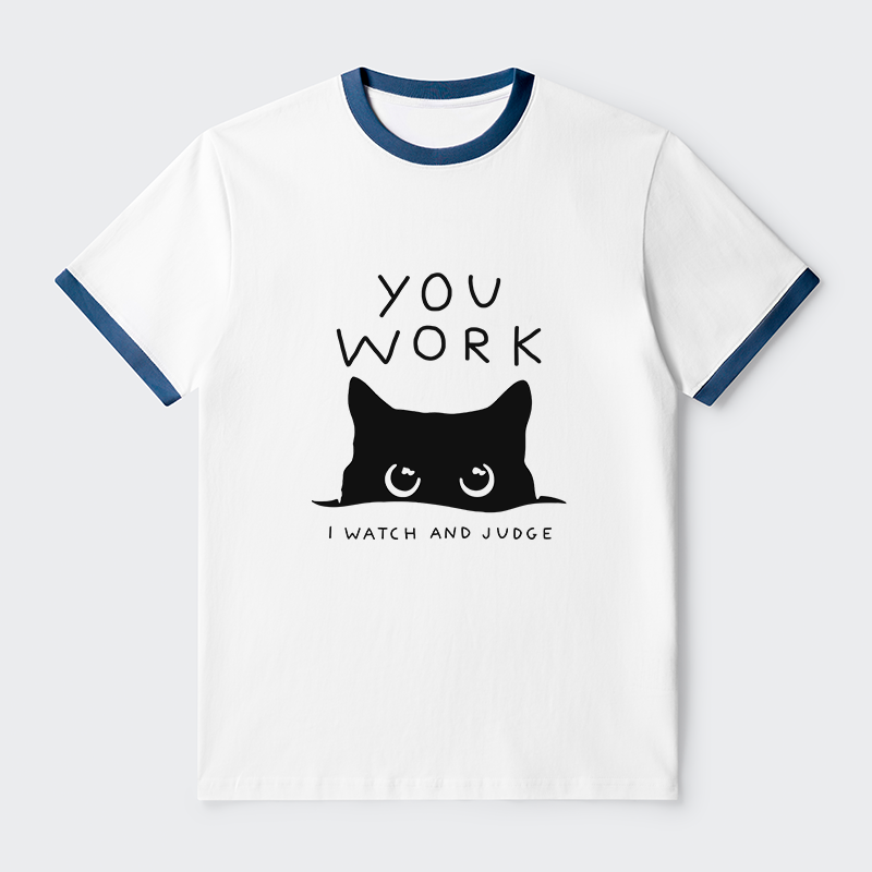 Tokyo-Tiger A Cat That Spies Contrast Trim T-Shirt