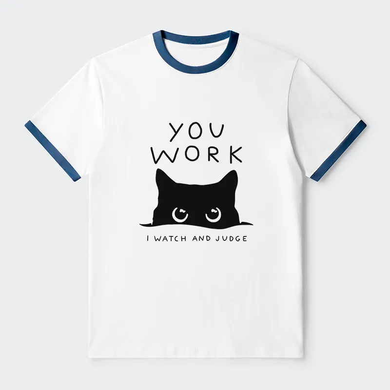 Tokyo-Tiger A Cat That Spies Contrast Trim T-Shirt