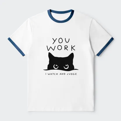 Tokyo-Tiger A Cat That Spies Contrast Trim T-Shirt