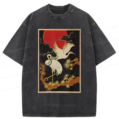 Tokyo-Tiger Vintage Japanese Crane Washed T-Shirt