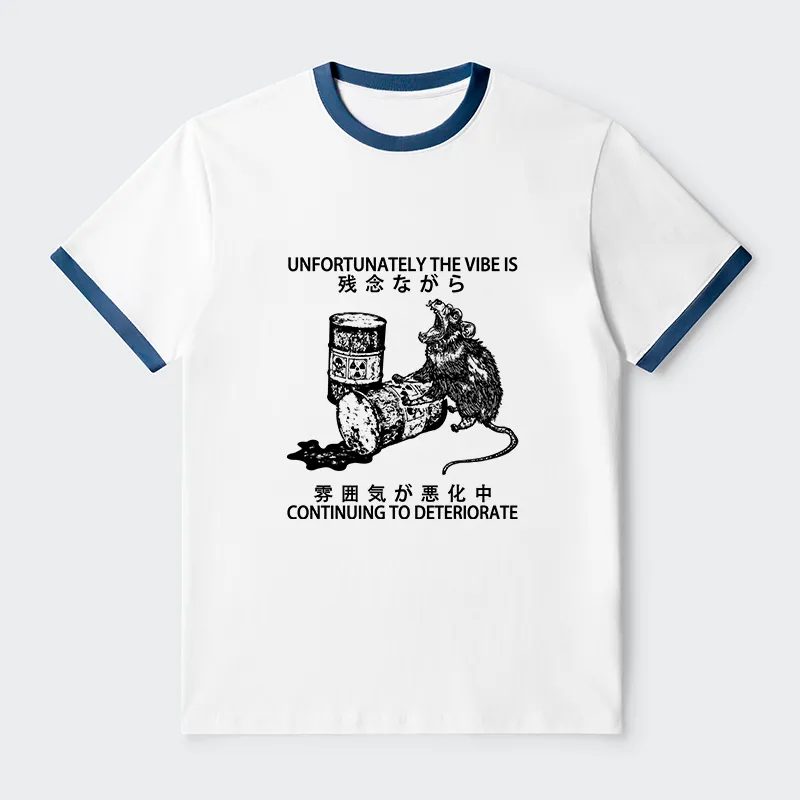 Tokyo-Tiger The Vibe Is Continuing To Deteriorate Contrast Trim T-Shirt