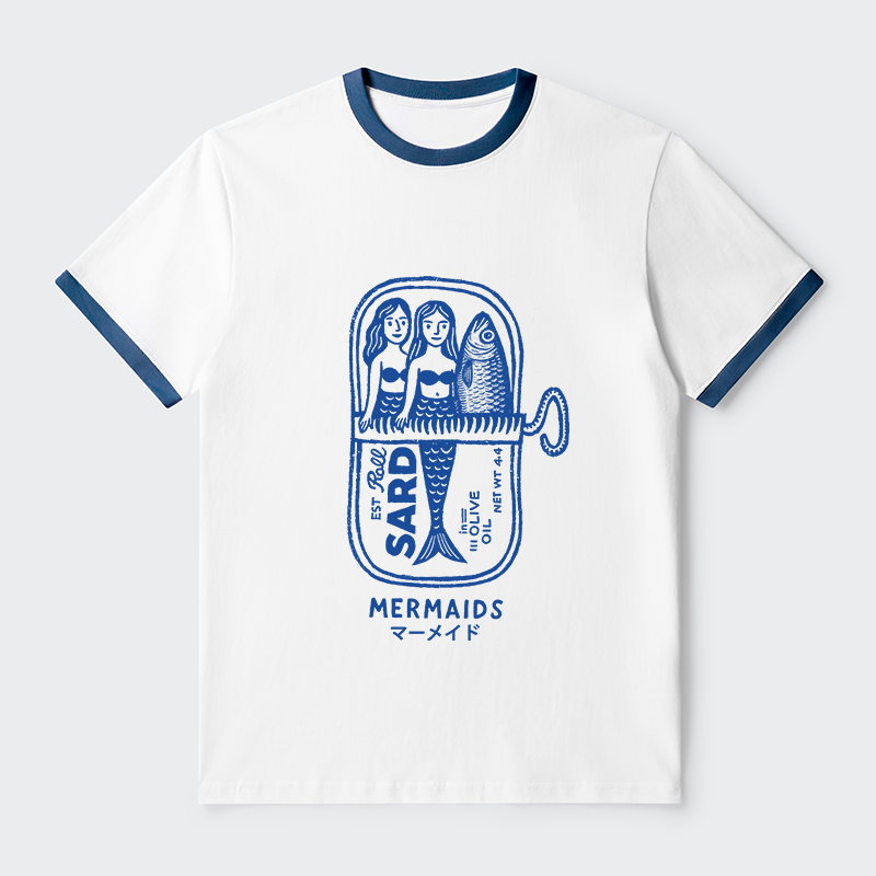 Tokyo-Tiger Mermaid Can Contrast Trim T-Shirt