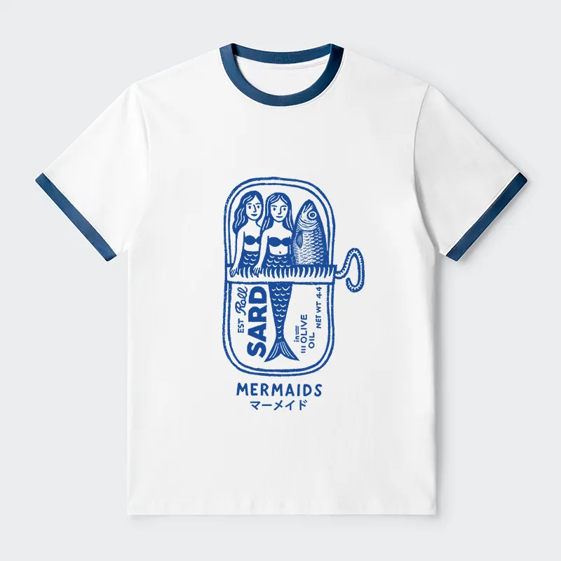 Tokyo-Tiger Mermaid Can Contrast Trim T-Shirt