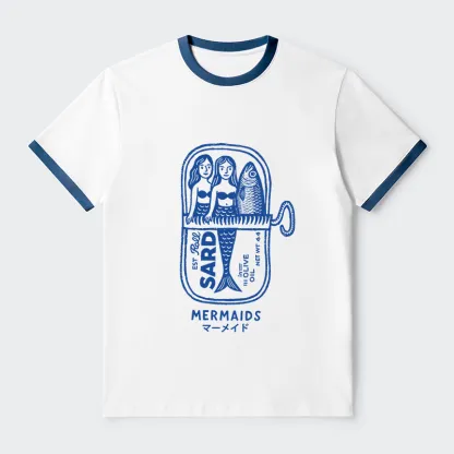 Tokyo-Tiger Mermaid Can Contrast Trim T-Shirt