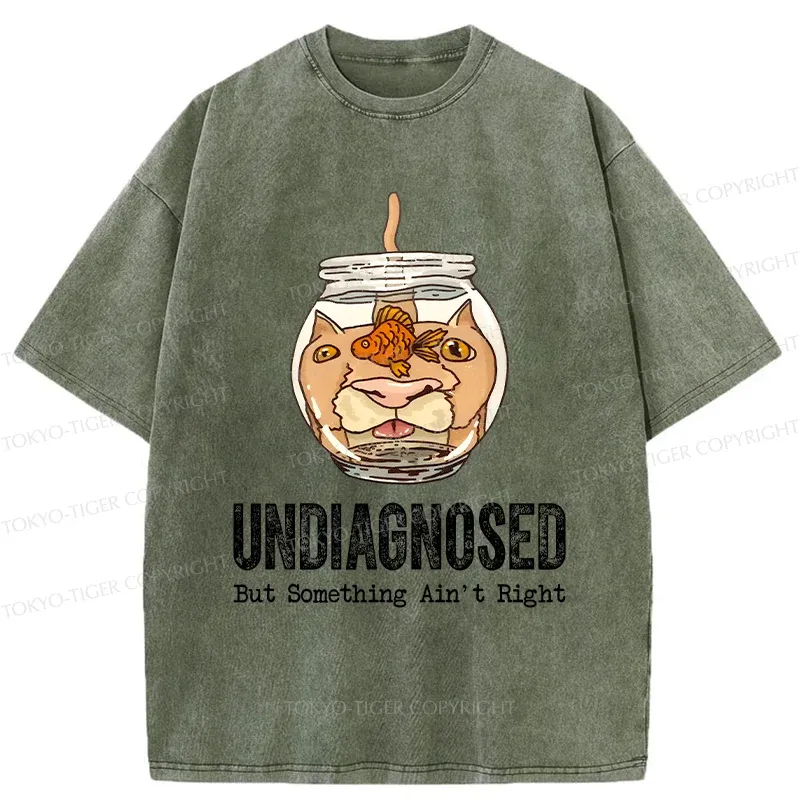 Tokyo-Tiger Weird Cat Washed T-Shirt