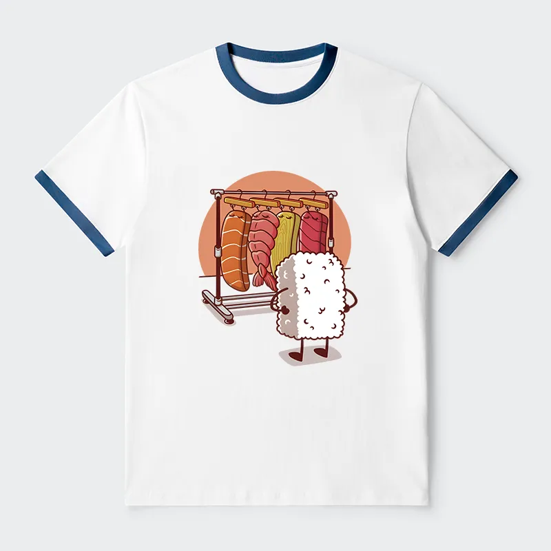Tokyo-Tiger Which One Should I Wear Today Contrast Trim T-Shirt