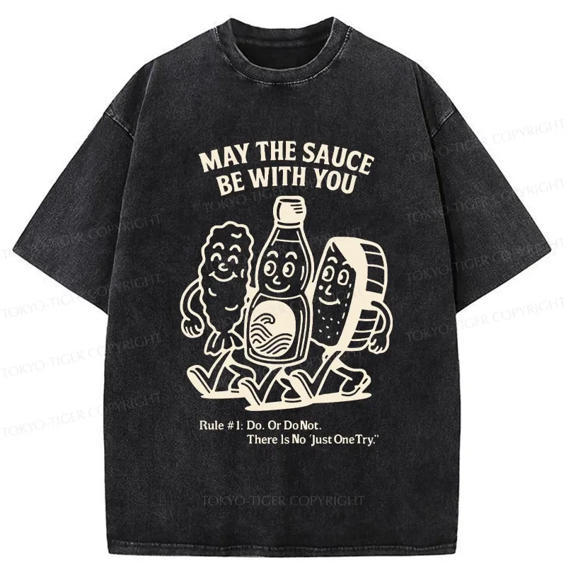 Tokyo-Tiger May The Sauce Be With You Washed T-Shirt