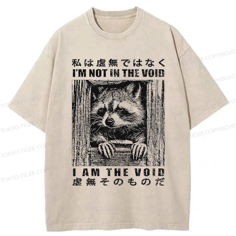 Tokyo-Tiger I Am The Void Funny Raccoon Washed T-Shirt