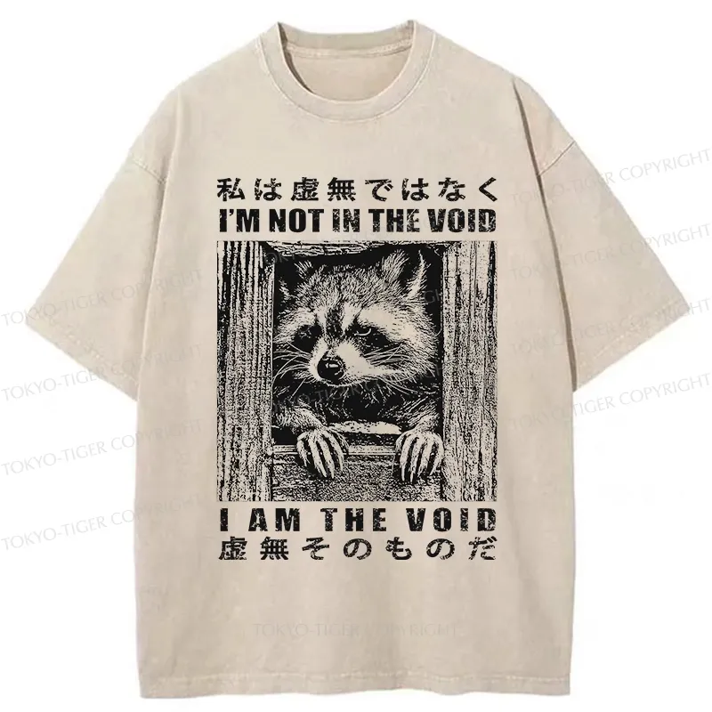 Tokyo-Tiger I Am The Void Funny Raccoon Washed T-Shirt