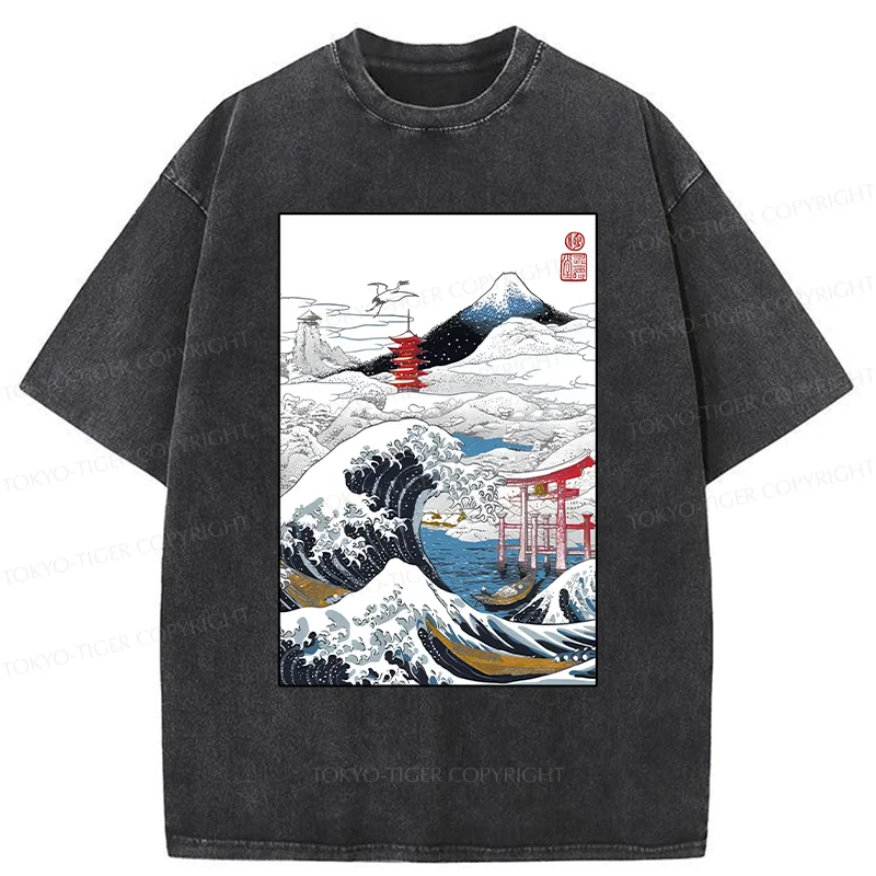 Tokyo-Tiger Snowy Japan Washed T-Shirt