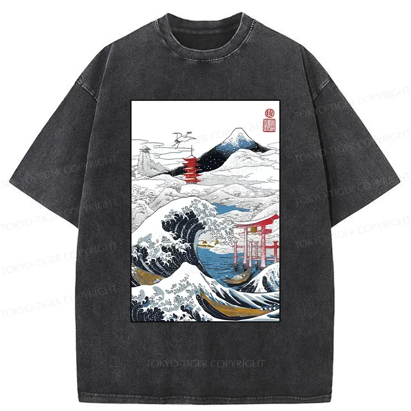 Tokyo-Tiger Snowy Japan Washed T-Shirt
