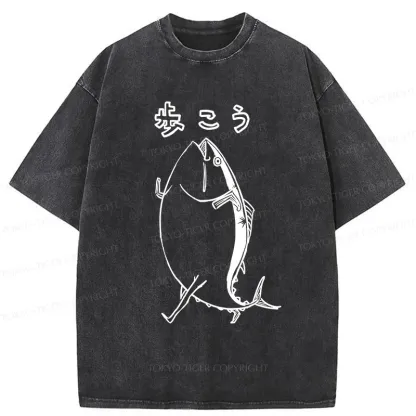 Tokyo-Tiger Walking Tuna Washed T-Shirt