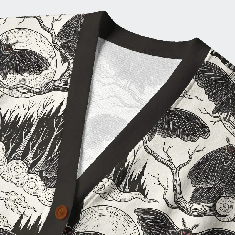 Tokyo-Tiger Mothman At Night Ugly Cardigan Sweater