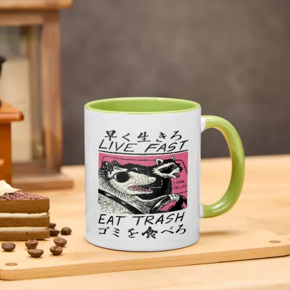 Tokyo-Tiger Live Fast Eat Trash Mug