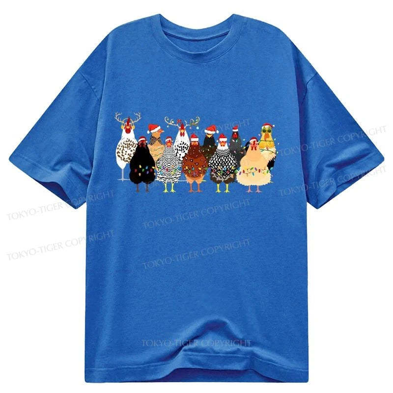 Tokyo-Tiger A Flock Of Christmas Chickens Classic T-Shirt-tokyo-tiger