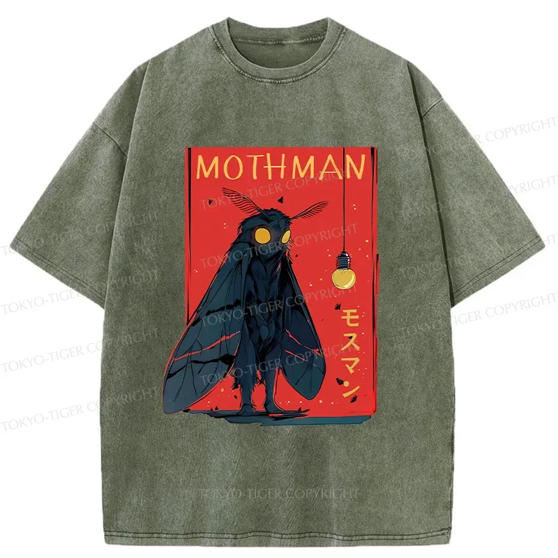 Tokyo-Tiger Mothman Chasing Light Washed T-Shirt