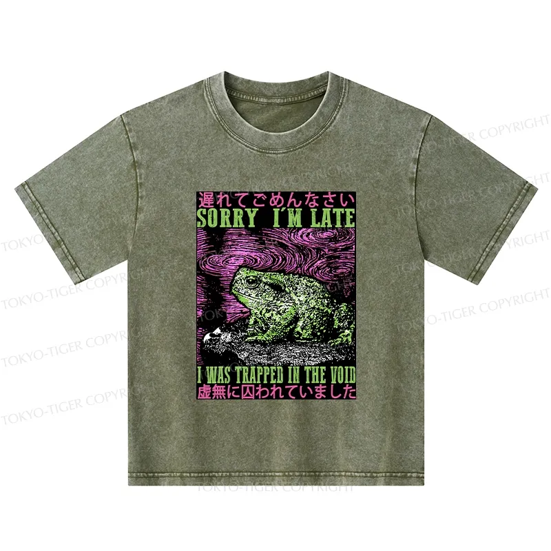 Tokyo-Tiger Frogs Trapped In The Void Kids Washed T-Shirt