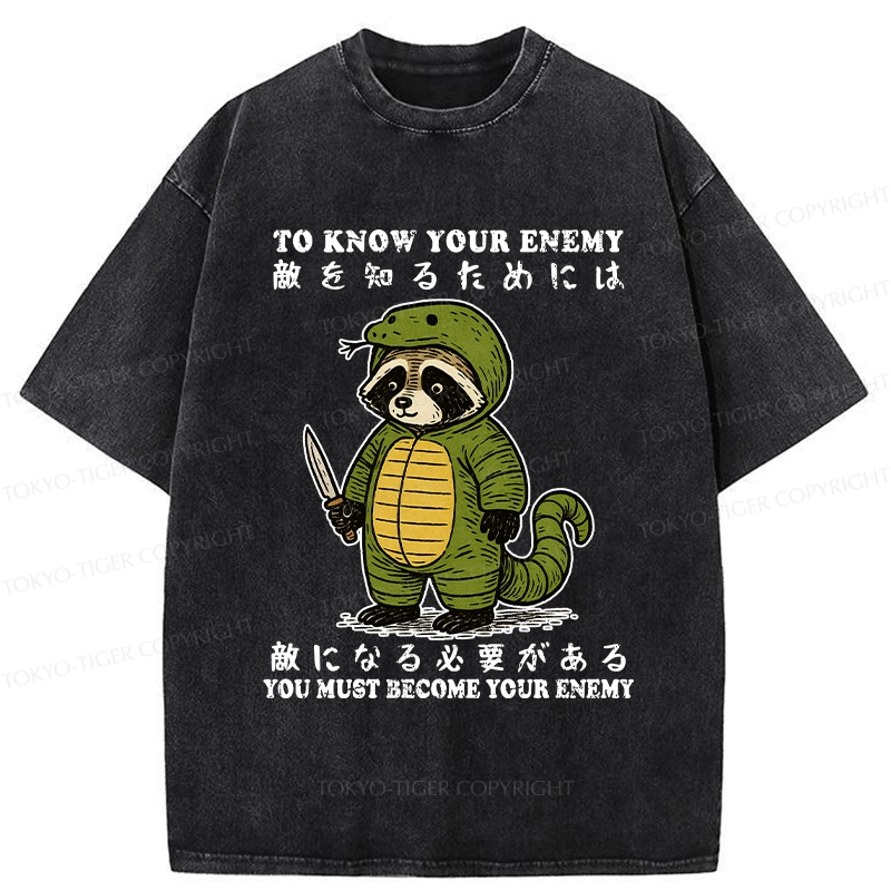 Tokyo-Tiger Raccoon Disguised As Enemy Washed T-Shirt