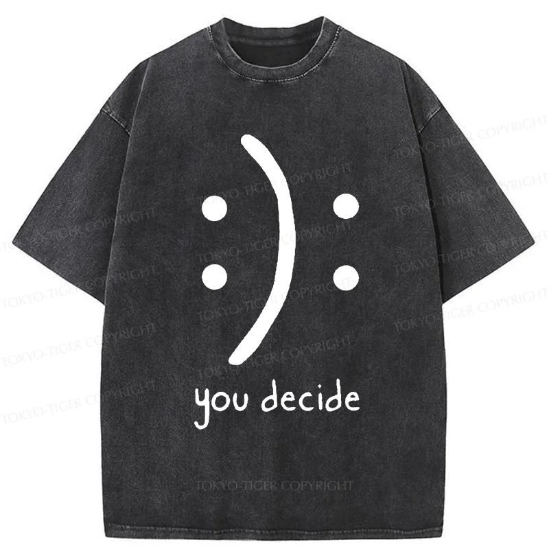 Tokyo-Tiger Laugh Or Sad Washed T-Shirt