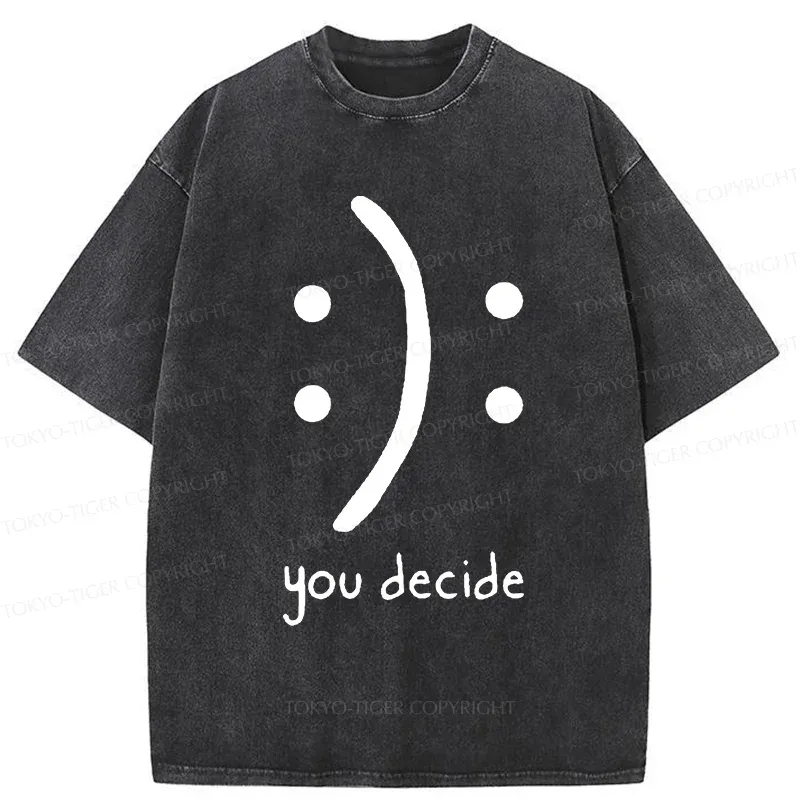 Tokyo-Tiger Laugh Or Sad Washed T-Shirt