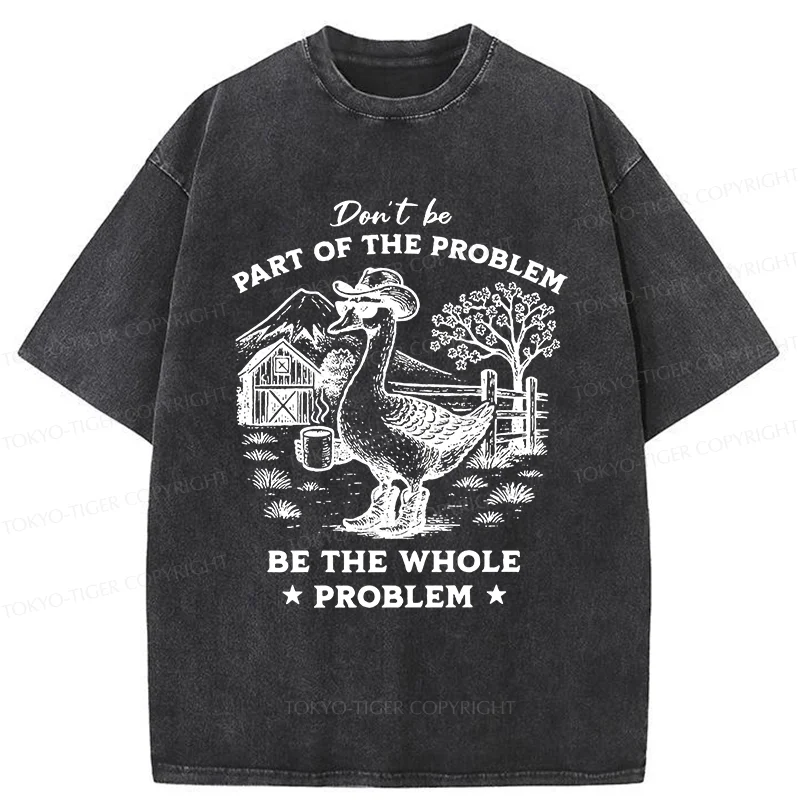 Tokyo-Tiger Silly Goose With Sunglasses Washed T-Shirt