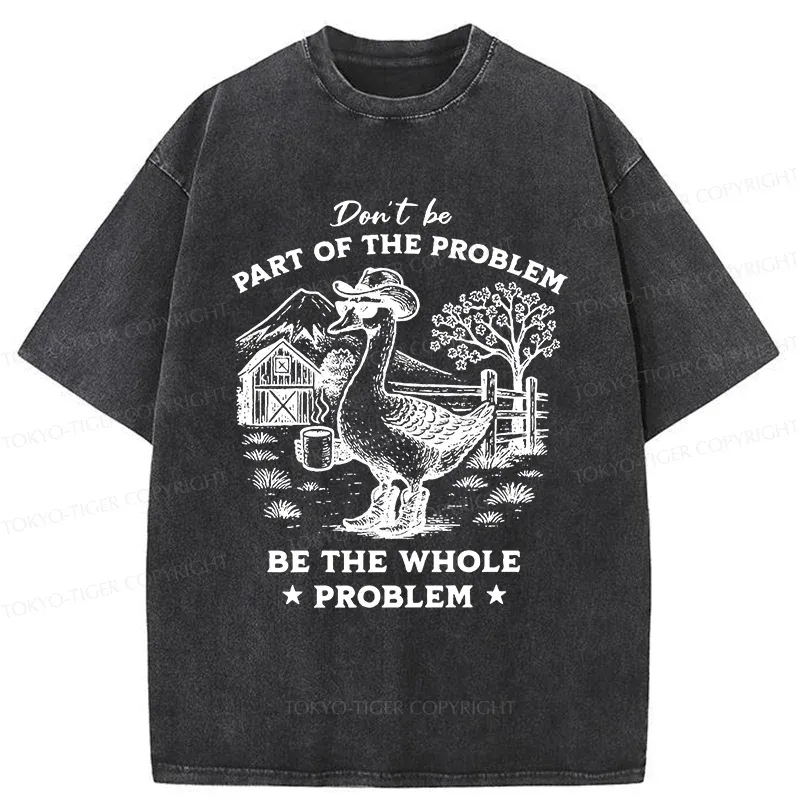 Tokyo-Tiger Silly Goose With Sunglasses Washed T-Shirt