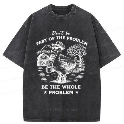 Tokyo-Tiger Silly Goose With Sunglasses Washed T-Shirt